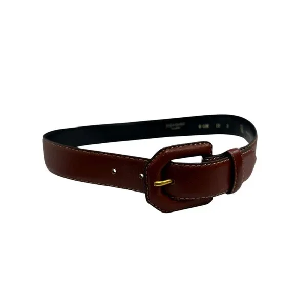 Yves Saint Laurent Brown Leather Belt